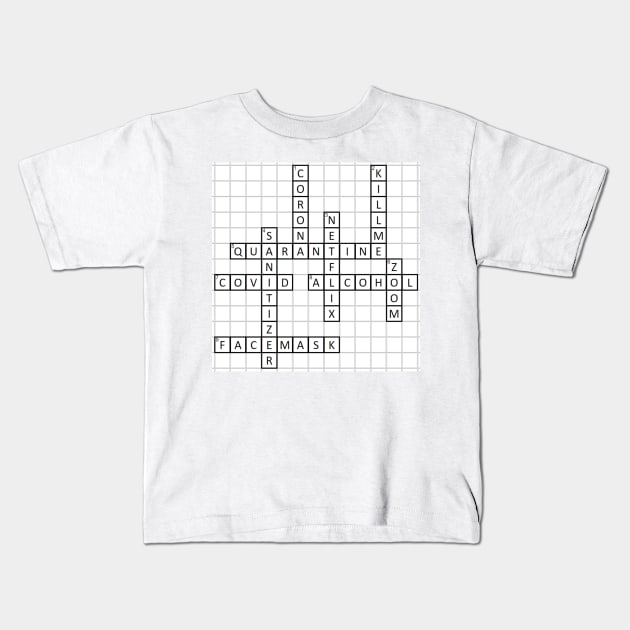 Quarantine Crossword Kids T-Shirt by Rich McRae